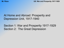 War and Prosperity 1917-1929 - Cardinal Spellman High School