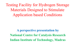 Testing Facility for Hydrogen Storage Materials Designed to
