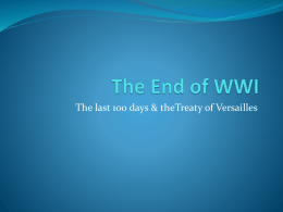 The End of WWI
