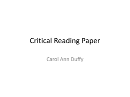 Valentine - Textual Analysis Marking Guide