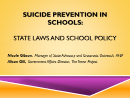 Model School District Policy - American Foundation for Suicide