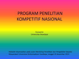program penelitian kompetitif nasional - Kuswanto