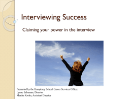 Interviewing well (PowerPoint)