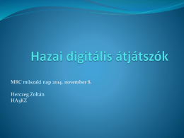 Herczeg Zoltán HA3KZ: Hazai digitális átjátszók.