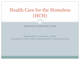 Health Care for the Homeless (HCH)