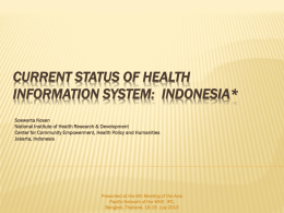 current status of health information system: indonesia