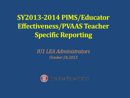 PVAAS Teacher Reporting