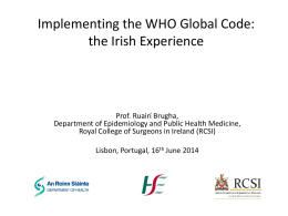 Implementing the WHO Global Code