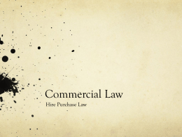 Commercial law Hire Purchase