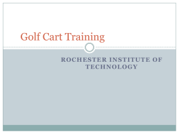 Golf Cart Training - Rochester Institute of Technology