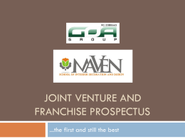 Joint venture and franchise prospectus