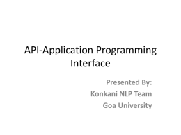 API-Application Programming Interface