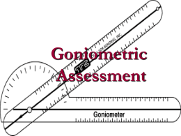 Goniometric Assessment