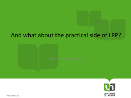 And what about the practical side of LPP?