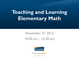 PowerPoint - DMPS Elementary Mathematics
