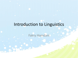 Introduction to Linguistics - WordPress.com