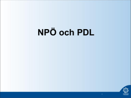 NPÖ och PDL - Landstinget i Värmland