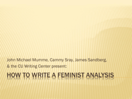 How to Write the Feminist Analysis