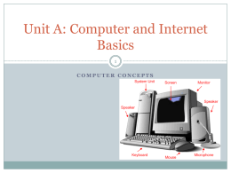 Unit A: Computer and Internet Basics - ICT-IAT