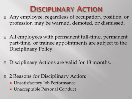 1 Disciplinary Action - North Carolina Department of Public Safety