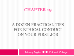 Chap 19 Ethical Conduct for first job