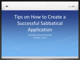 Tips on How to Create a Successful Sabbatical Application