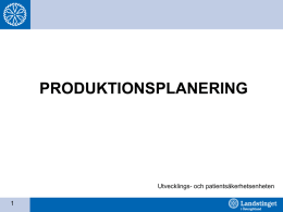Introduktion produktionsplanering