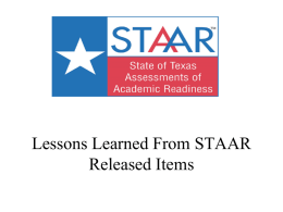 Lessons Learned from Released STAAR Items for