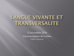 Langues vivantes et transversalité - Académie d`Orléans