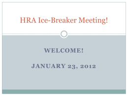 HRA Ice-Breaker Meeting