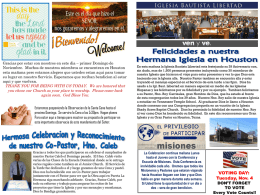 November 3 2014 Bulletin - Iglesia Bautista Puerta La Hermosa