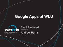 Google Apps at WLU