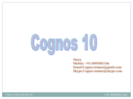 Cognos 10 Servers - Cognos Trainings
