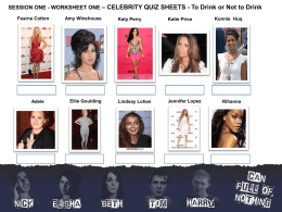 Celebrity Quiz Sheets