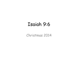 011115 Isaiah 9 The Prince of Peace