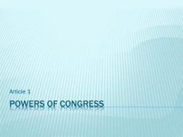 Powers of Congress