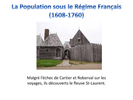 La Population sous le Régime Français (1608
