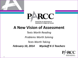 A New Vision of Assessment-PARCC
