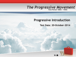 Introduction to Progressive Era