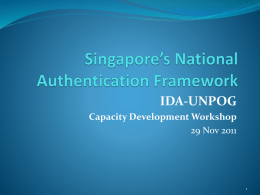 Singapore`s National Authentication Framework