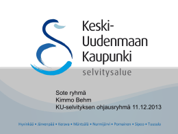 Sote -työryhmä Kimmo Behm 11 12 2013  - KUUMA