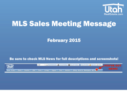 February MLS Sales Meeting Message ()