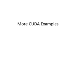 More CUDA Examples