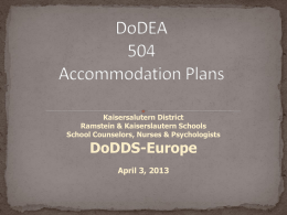 DoDEA (504) Accommodation Plans