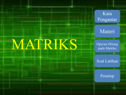 Penjumlahan dan Pengurangan Matriks