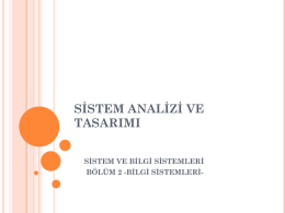 Sistem analizi ve tasarımı-II