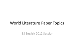 World Literature Paper Topics