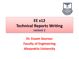 Lecture 1 - Faculty of Engineering