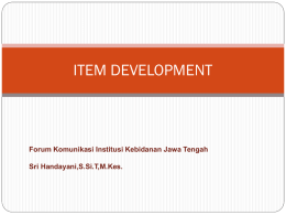 Workshop Item Development and Review