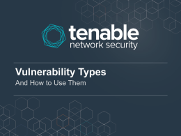 Vulnerability Types - Tenable Discussions Forum